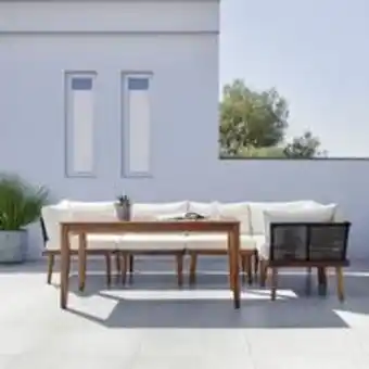 Mömax Loungegarnitur holz, massiv "linnea", outdoorgewebe Angebot