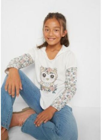 Bonprix Mädchen langarmshirt mit kapuze Angebot