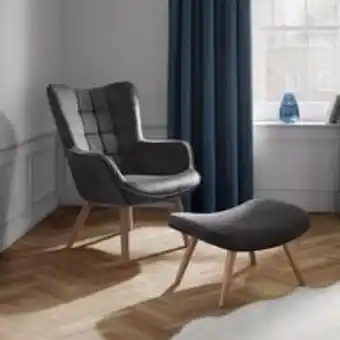 Mömax Ohrensessel mit hocker, massiv ,grau, "merlin", samt Angebot