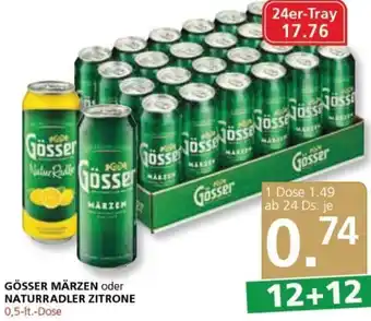 Spar Gösser Märzen oder Naturradler Zitrone 0,5 Liter Angebot