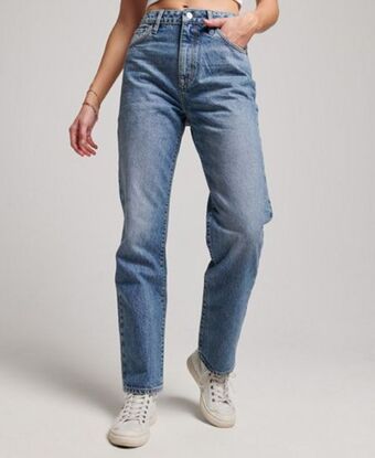 Superdry Organic cotton high rise straight jeans Angebot