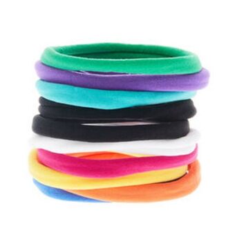 Claire's Rainbow rolled hair bobbles - 10 pack Angebot