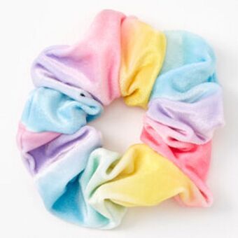 Claire's Medium rainbow flat velvet hair scrunchie Angebot