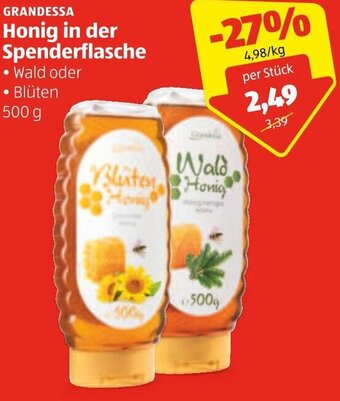 Hofer Grandessa Honig in Der Spenderflasche 500 g Angebot