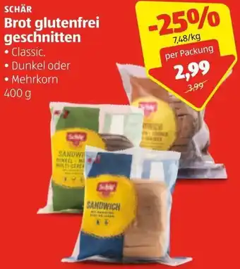 Schär Brot Glutenfrei geschnitten 400 g