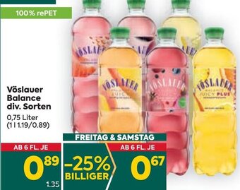 Billa Vöslauer Balance div. Sorten 0,75 Liter Angebot