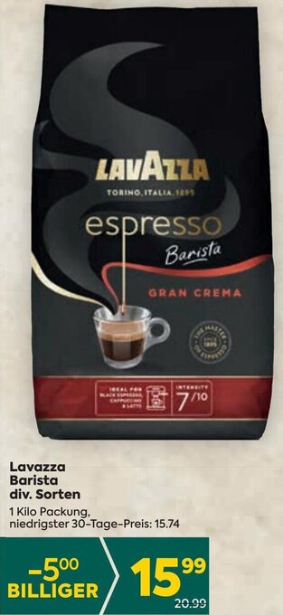 Billa Lavazza Barista div. Sorten 1 kilo Angebot
