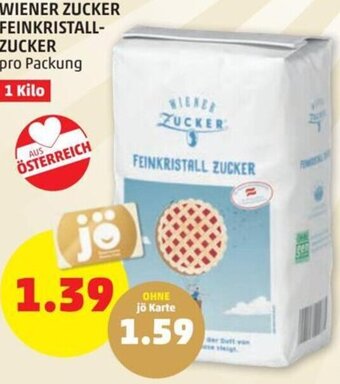 PENNY Wiener Zucker Feinkristall Zucker 1 kilo Angebot