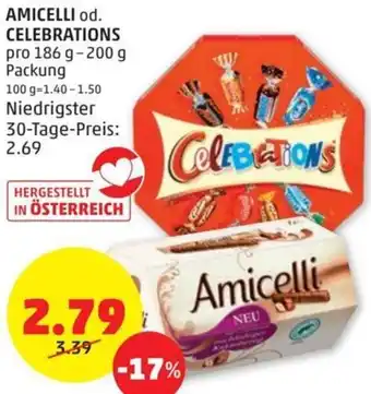 PENNY Amicelli od. Celebrations 186g-200g Angebot