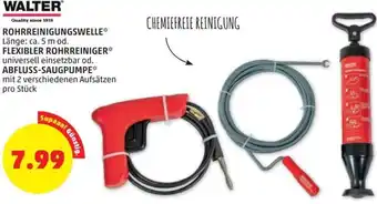 PENNY Walter Rohrreinigungswelle 5 cm, Flexibler Rohrreiniger od. Abfluss-Saugpumpe Angebot