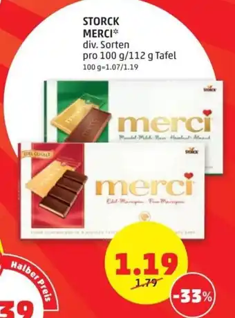 PENNY Storck Merci 100 g/ 112 g Angebot
