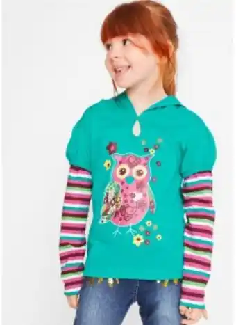 Bonprix Mädchen langarmshirt mit kapuze Angebot