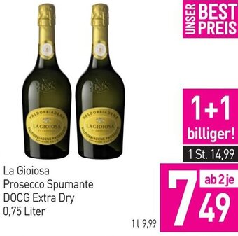 Sutterlüty La Gioiosa Prosecco Spumante DOCG Extra Dry 0,75 Liter Angebot