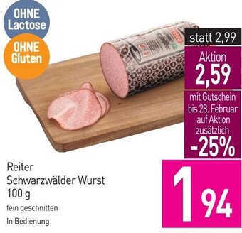 Sutterlüty Reiter Schwarzwälder Wurst 100 g Angebot