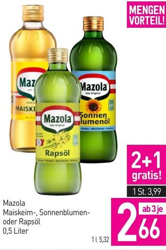 Sutterlüty Mazola Maiskeim-, Sonnenblumen- oder Rapsöl 0,5 Liter Angebot