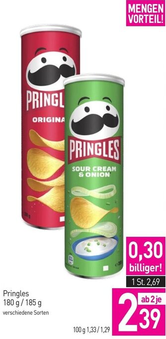 Sutterlüty Pringles 180 g/ 185 g Angebot