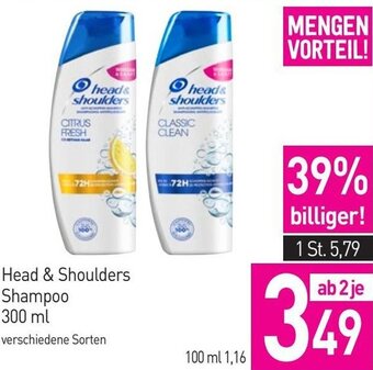 Sutterlüty Head & Shoulders Shampoo 300 ml Angebot