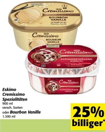 Nah&Frisch Eskimo Cremissimo Spezialitäten 900 ml oder Bourbon Vanille 1.300 ml Angebot