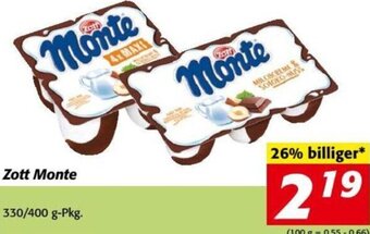 Nah&Frisch Zott Monte 330/400 g-Pkg. Angebot