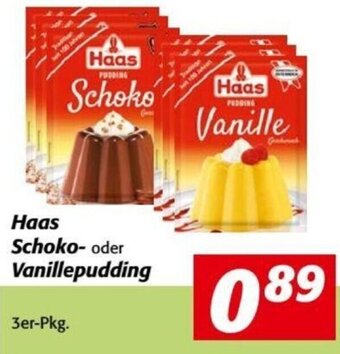Nah&Frisch Haas Schoko-oder Vanillepudding 3er-Pkg. Angebot