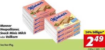 Nah&Frisch Manner Neapolitaner, Snack Minis Milch oder Vollkorn 3er/4er-Pkg Angebot