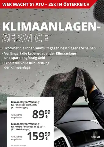 A.T.U. Klimaanlagen-Wartung für Fahrzeuge Angebot