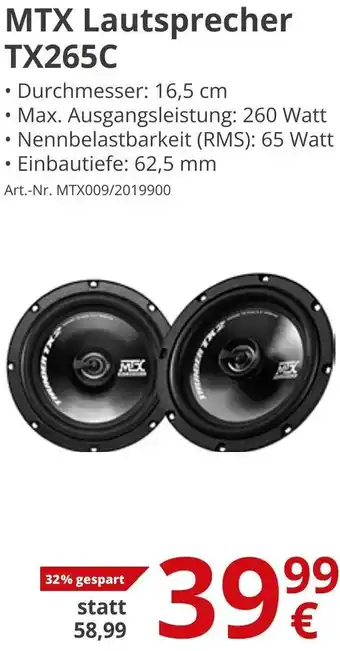 A.T.U. MTX Lautsprecher TX265C Angebot