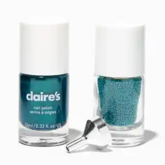 Claire's Blue shimmer nail polish set - 2 pack Angebot