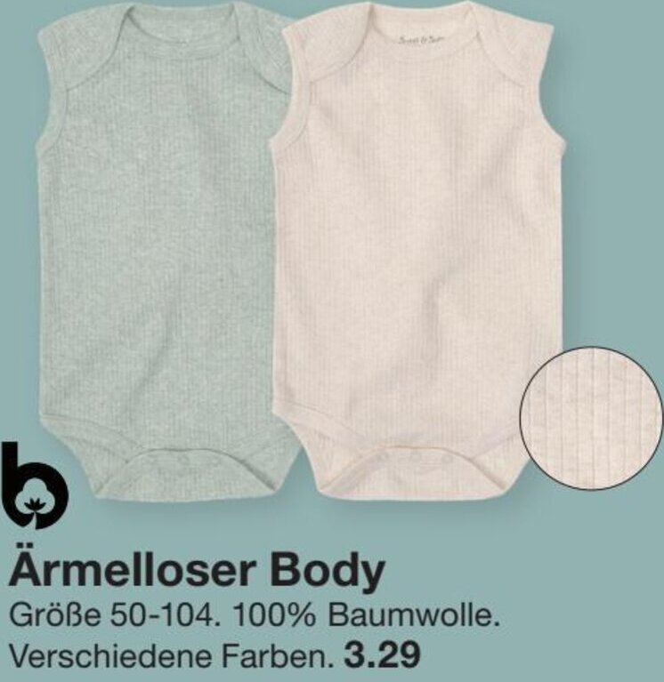 Zeeman Ärmelloser Body 50-104 Angebot