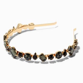 Claire's Black rhinestone gold skinny headband Angebot