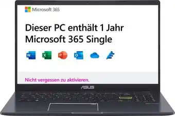 Media Markt Asus notebook vivobook go15 mit 1jahr m365, celeron n4500, 4gb ram, 128gb emmc, 15.6zoll fhd, peacockblue Angebot