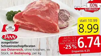 Spar Tann ausgelöstes Schweinss per kg Angebot