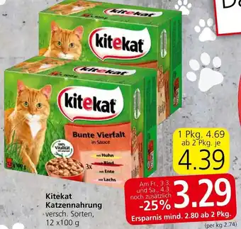 Spar Kitekat Katzennahrung 12x100 g Angebot