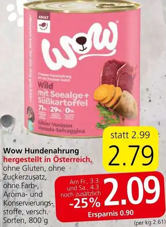 Spar Wow Hundenahrung 800g Angebot