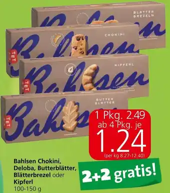 Spar Bahlsen Chokini, Deloba, Butterblätter, Blätterbrezel Kipferl 100-150 g Angebot