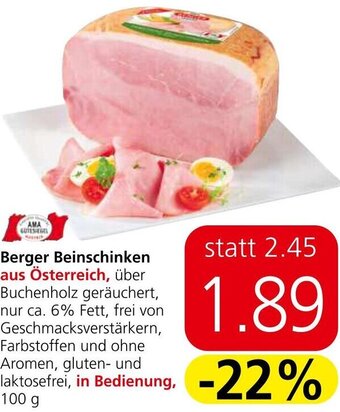 Spar Berger Beinschinken 100 g Angebot