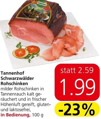 Spar Tannenhof Schwarzwälder Rohschinken 100 g Angebot