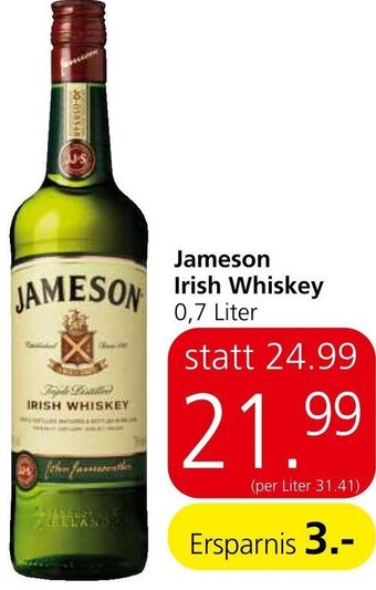 Spar Jameson Irish Whiskey 0,7 Liter Angebot