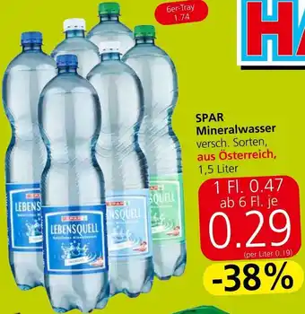 Spar Spar Mineralwasser 1,5 Liter Angebot