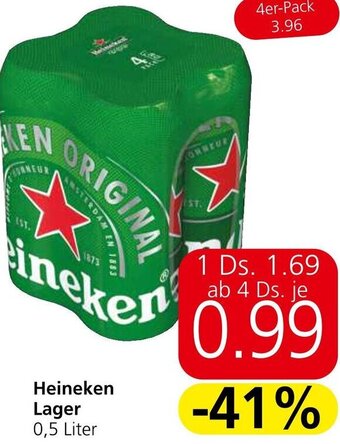 Spar Heineken Lager 0,5 Liter Angebot