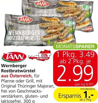 Spar Wernberger Rostbratwürstel 300 g Angebot