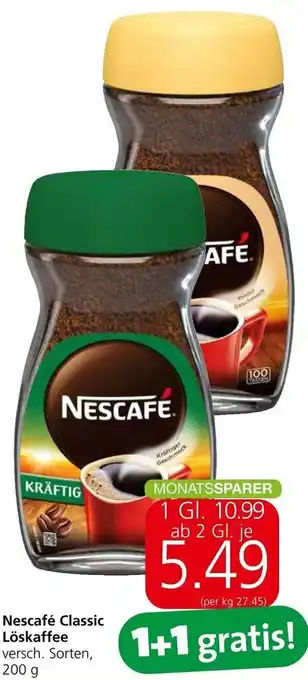 Spar Nescafé Classic Löskaffee 200 g Angebot
