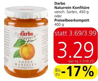 Spar Darbo Naturrein Konfitüren 450 g oder Preiselbeerkompott 400 g Angebot