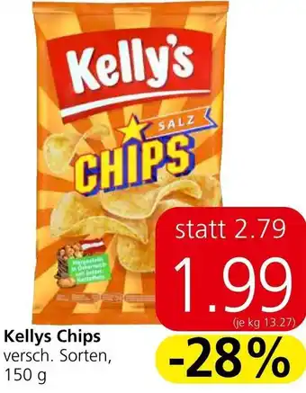Spar Kellys Chips 150 g Angebot