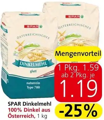 Spar SPAR Dinkelmehl 1 kg Angebot