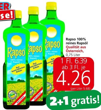 Spar Rapso 100% Reines Rapsöl 0,75 Liter Angebot