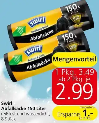 Spar Swirl Abfallsäcke 150 Liter 8 Stk. Angebot