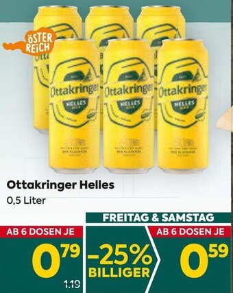 Billa Ottakringer Helles 0,5 Liter Angebot