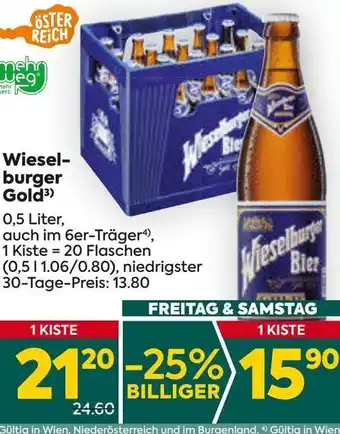Billa Wieselburger Gold0,5 Liter Angebot