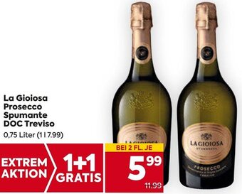 Billa La Gioiosa Prosecco Spumante DOC Treviso 0,75 Liter Angebot